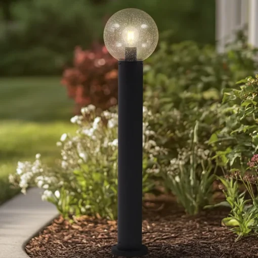 Lindby tuinpadverlichting Dangan, helder, hoogte 90 cm, glas, metaal