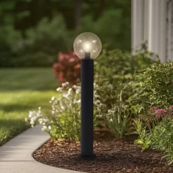 Lindby tuinpadverlichting Dangan, helder, hoogte 90 cm, glas, metaal