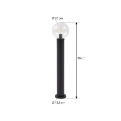 Lindby tuinpadverlichting Dangan, helder, hoogte 90 cm, glas, metaal