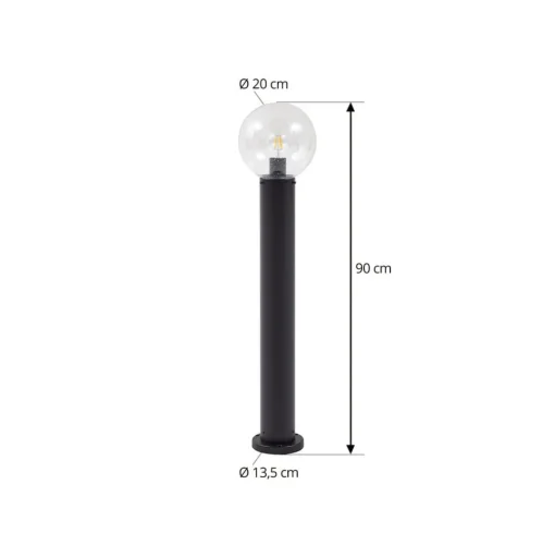 Lindby tuinpadverlichting Dangan, helder, hoogte 90 cm, glas, metaal