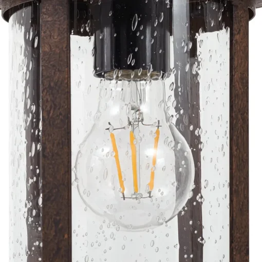 Lindby tuinpadverlichting Zayn, roestkleurig, glas, hoogte 109 cm, IP65