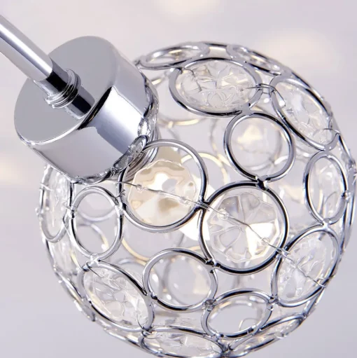 Lindby Tyron plafondlamp, Ø 65 cm, chroom, glas, metaal