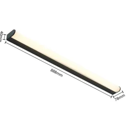 Lindby Ulisan LED badkamer wandlamp, rond, 88,8 cm