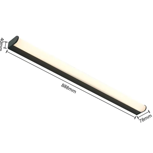 Lindby Ulisan LED badkamer wandlamp, rond, 88,8 cm