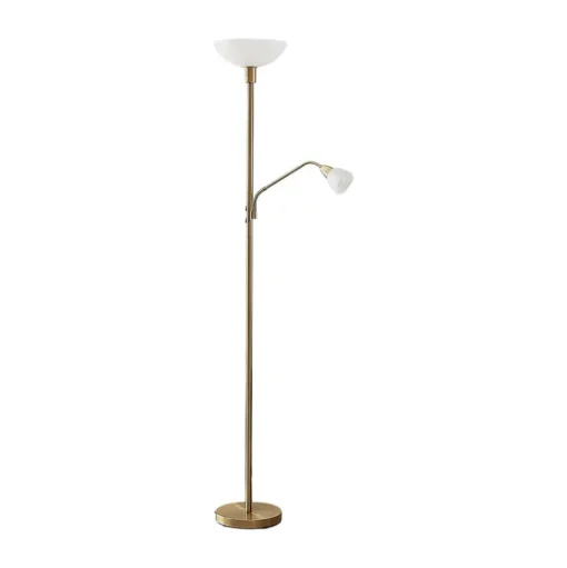Lindby uplighter Jost, 180 cm, messing, leeslamp, E27