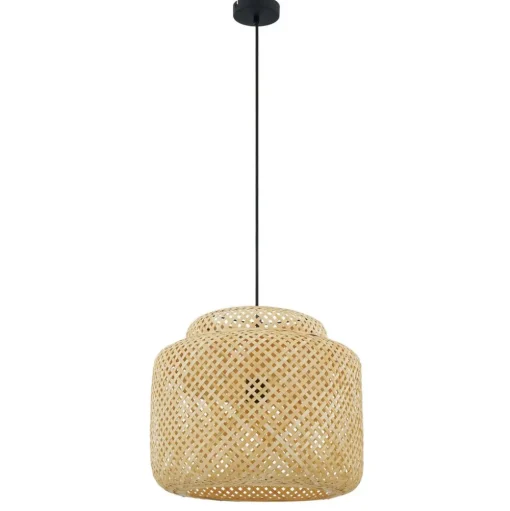 Lindby Venora hanglamp, Ø 40 cm, één niveau, bamboe, E27