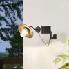 Lindby Virane LED wandlamp op zonne-energie, zwart, aluminium