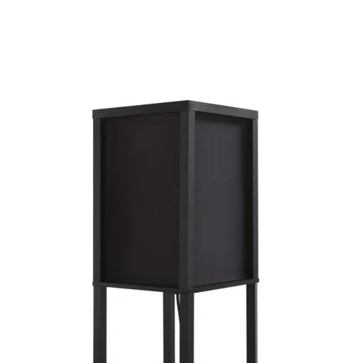 Lindby vloerlamp Birta, plank, hout, zwart, 159cm