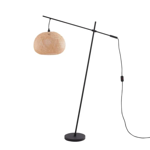 Lindby vloerlamp Dabila, bamboe, 165 cm hoog, E27