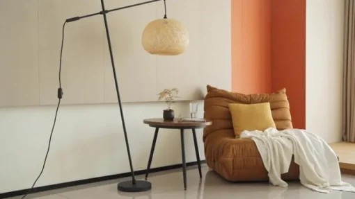 Lindby vloerlamp Dabila, bamboe, 165 cm hoog, E27