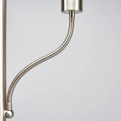 Lindby vloerlamp Elaina, 180 cm, nikkelkleurig, leeslampje