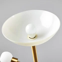 Lindby vloerlamp Elaina, leeslampje, messingkleurig, 183cm E27