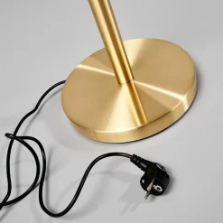 Lindby vloerlamp Elaina, leeslampje, messingkleurig, 183cm E27