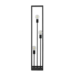 Lindby vloerlamp Krisha, zwart, metaal, 3-lamps, E27