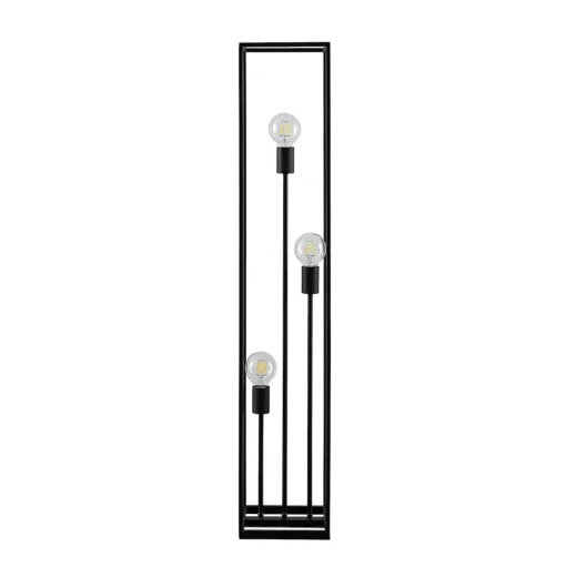 Lindby vloerlamp Krisha, zwart, metaal, 3-lamps, E27