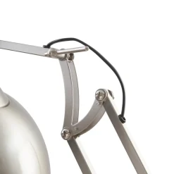 Lindby vloerlamp Leia, zilver, metaal, 180cm, draaibaar, E27