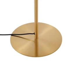 Lindby vloerlamp Lelia, amber, glas, metaal, 150 cm