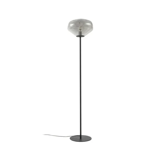 Lindby vloerlamp Lelia, rookgrijs, glas, metaal, 150 cm