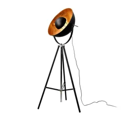 Lindby vloerlamp Mineva. zwart/goud, metaal, hoogte 180 cm