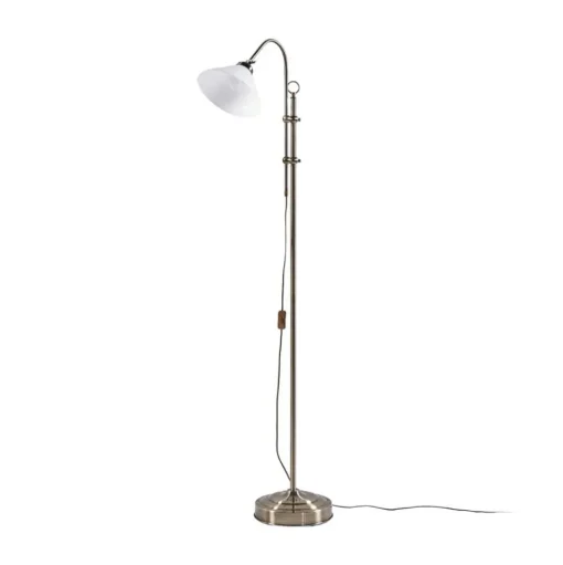 Lindby vloerlamp Otis, antiek messing, glas, 170 cm, E27