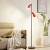 Lindby vloerlamp Ovelia, oranje/zwart, metaal, E27
