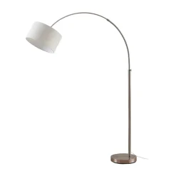 Lindby vloerlamp Railyn, wit, stof, 200cm, E27