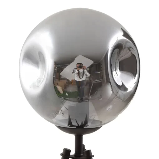 Lindby vloerlamp Valentina, E27, rookgrijs, glas, 150 cm