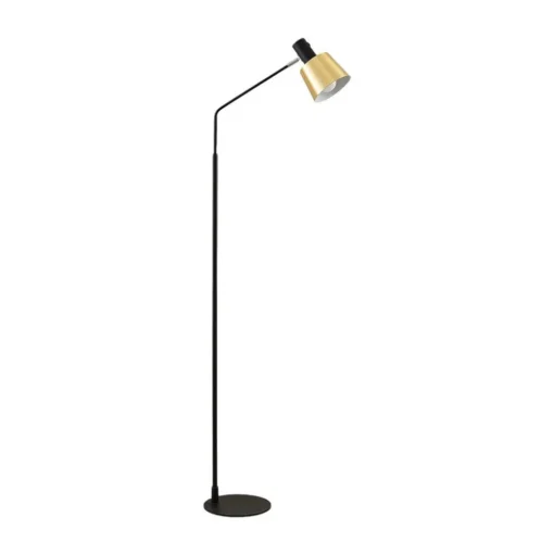 Lindby vloerlamp Vlada, 144 cm, messing, zwart, metaal