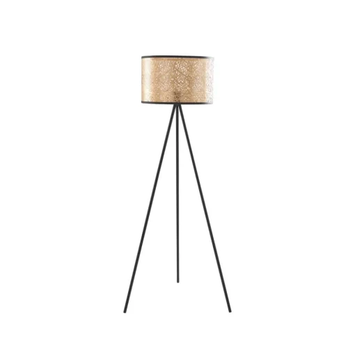 Lindby vloerlamp Yonah, goudkleurig, metaal, 143 cm, E27