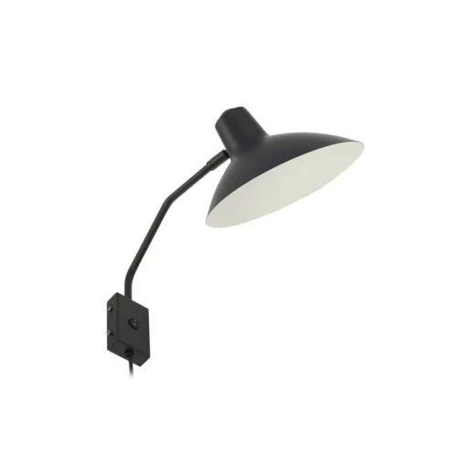 Lindby wandlamp Adrik, zwart, metaal, met stekker