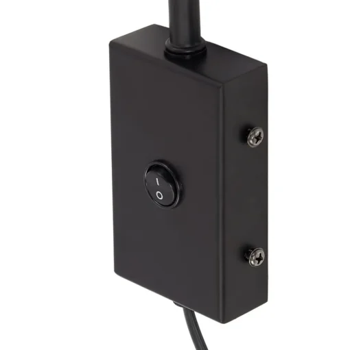 Lindby wandlamp Adrik, zwart, metaal, met stekker