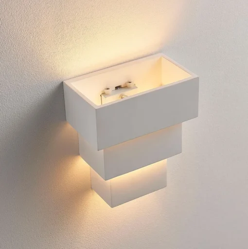 Lindby wandlamp Antonella, wit gips, G9, overschilderbaar, 21 cm