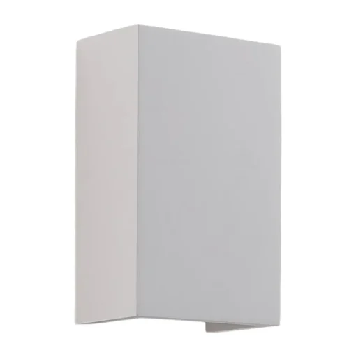 Lindby wandlamp Colja, hoekig, hoogte 16 cm, gips, wit