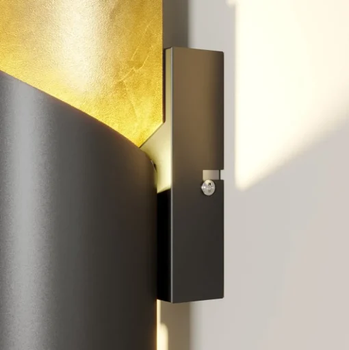 Lindby wandlamp Desirio, set van 3, zwart, goudkleurig, G9
