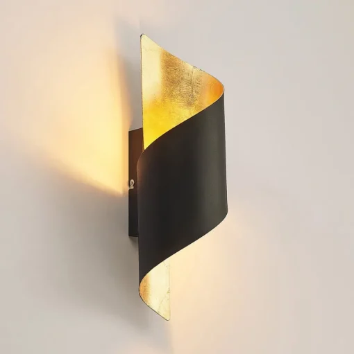 Lindby wandlamp Desirio, zwart/goud, 35cm, metaal