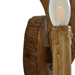 Lindby wandlamp Fibi, bruin, gewei, 2-lamps, E14