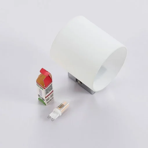 Lindby wandlamp Gerrit, wit, glas, 10 cm hoog, up/down, G9