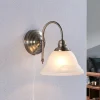 Lindby wandlamp Hanna, 18 m, brons antiek, metaal, glas