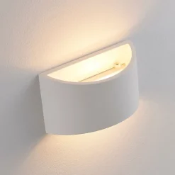 Lindby wandlamp Heiko, 20cm, set van 2, up/down, gips, wit