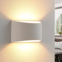 Lindby wandlamp Heiko, set van 3, up/down, gips, wit