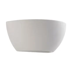 Lindby wandlamp Jimmy, wit, gips, halfrond, 24cm, E14