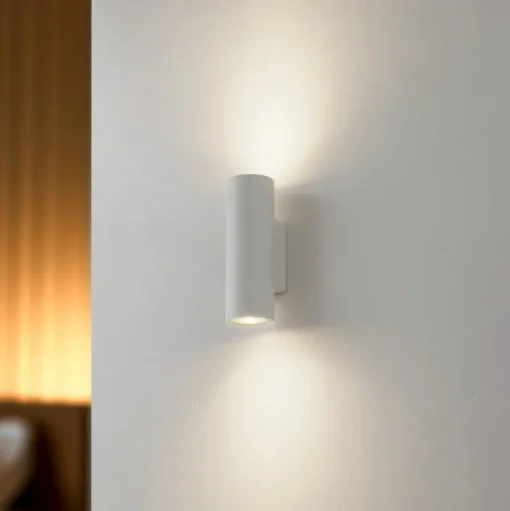 Lindby wandlamp Joffrey, 18 cm, wit, omhoog/omlaag, GU10