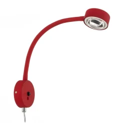 Lindby wandlamp Jyla, rood/wit, lens, 3000K, GX53, flexibele arm