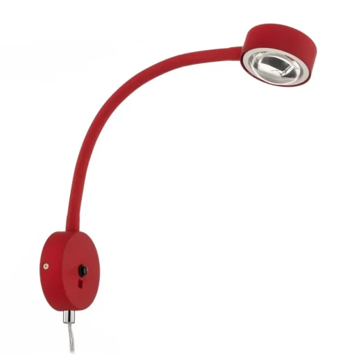 Lindby wandlamp Jyla, rood/wit, lens, 3000K, GX53, flexibele arm