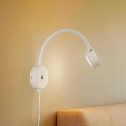 Lindby wandlamp Jyla, wit, 2.700 K, GX53, flexibele arm