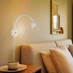 Lindby wandlamp Jyla, wit, 2.700 K, GX53, flexibele arm