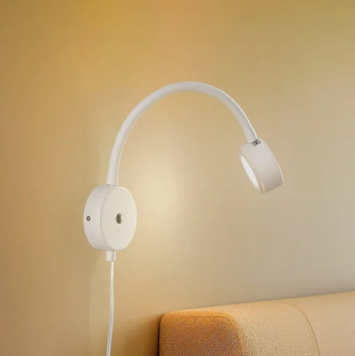 Lindby wandlamp Jyla, wit, 4.000 K, GX53, flexibele arm