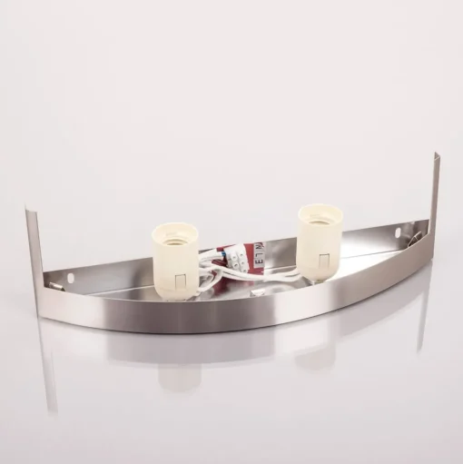 Lindby wandlamp Karla, 35 cm, wit/nikkel, glas, E27