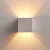 Lindby wandlamp Kay, wit, gips, 11,5 x 11,5 cm