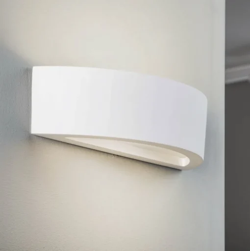 Lindby wandlamp Konstantin, breedte 30 cm, wit, gips, E14